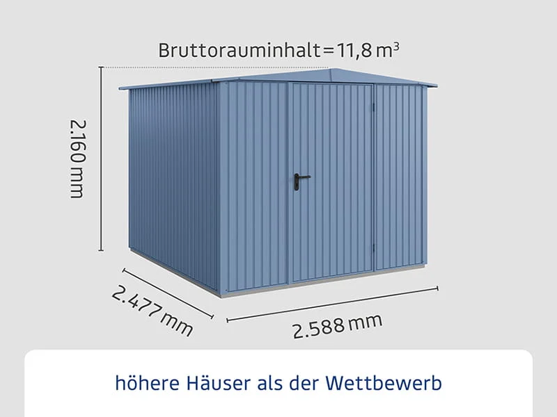 Ecostar Gerätehaus Trend-S,Typ 2, Taubenblau, 2 flg - Image 3