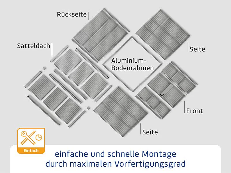 Ecostar Gerätehaus Trend-S,Typ 3, Anthrazitgrau, 2 flg - Image 10