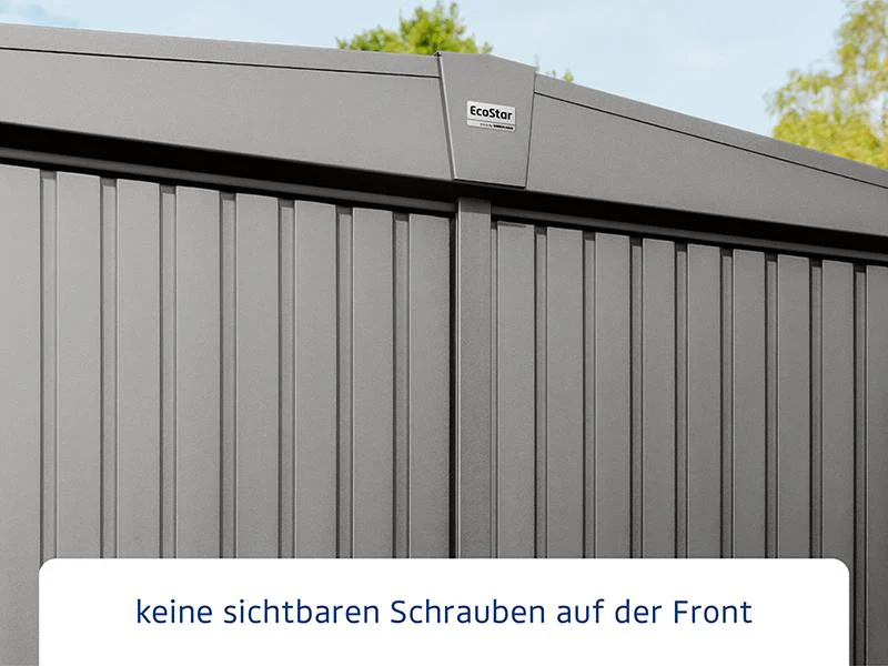 Ecostar Gerätehaus Trend-S,Typ 3, Grau Aluminum, 2 flg - Image 4
