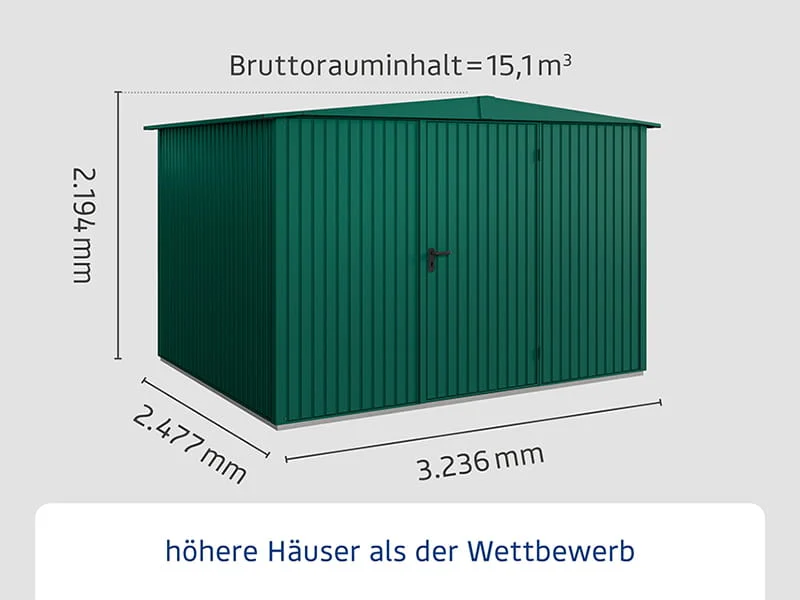 Ecostar Gerätehaus Trend-S,Typ 3, Moosgrün, 1 flg - Image 2