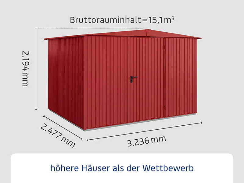 Ecostar Gerätehaus Trend-S,Typ 3, Purpurrot, 1 flg - Image 2