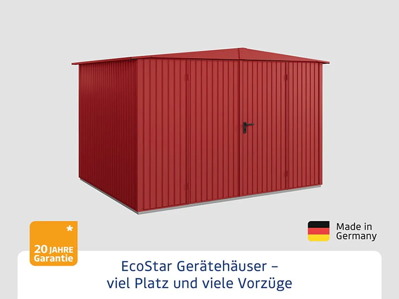 Ecostar Gerätehaus Trend-S,Typ 3, Purpurrot, 2 flg - Image 4