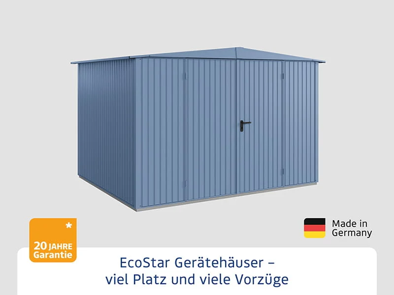 Ecostar Gerätehaus Trend-S,Typ 3, Taubenblau, 2 flg - Image 3