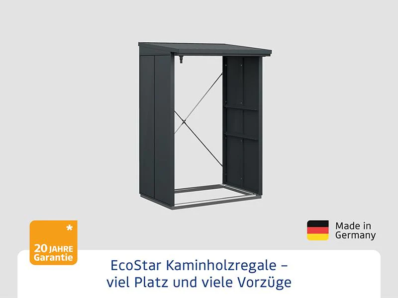 EcoStar Kaminholzregal, ELEGANT-V, TYP1, Anthrazitgrau - Image 4
