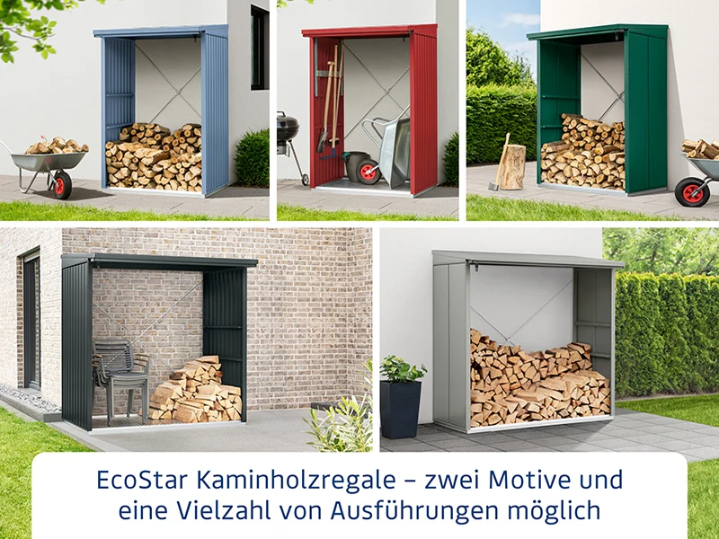 EcoStar Kaminholzregal, ELEGANT-V,TYP1, Purpurrot - Image 12