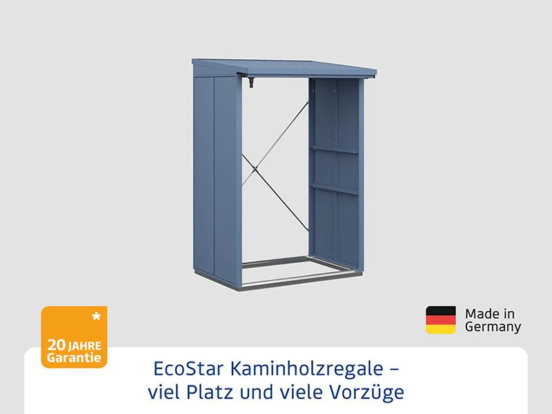 EcoStar Kaminholzregal ,ELEGANT-V,TYP1, Taubenblau - Image 4