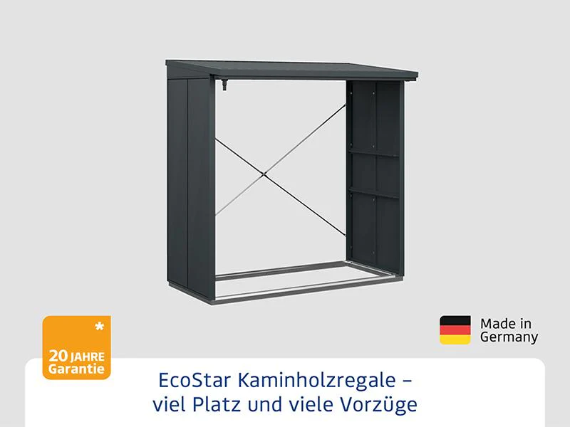 EcoStar Kaminholzregal ,ELEGANT-V,TYP2, Anthrazitgrau - Image 3