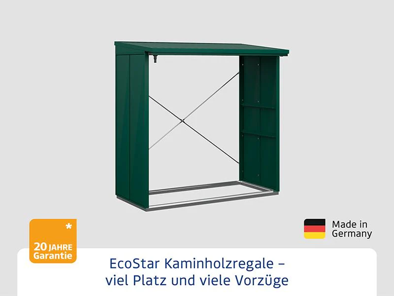 EcoStar Kaminholzregal ,ELEGANT-V,TYP2, Moosgrün - Image 3