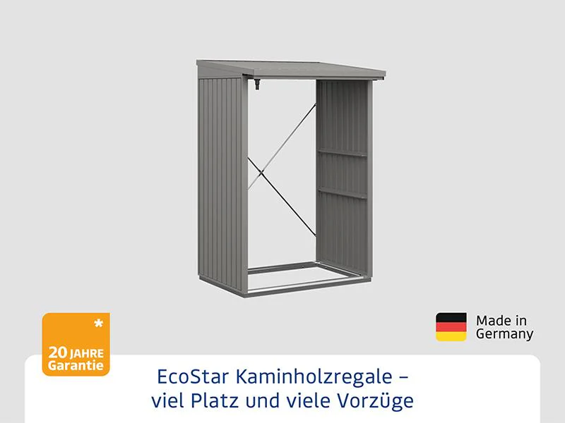EcoStar Kaminholzregal ,TREND-V,TYP1, Grau Aluminum - Image 4