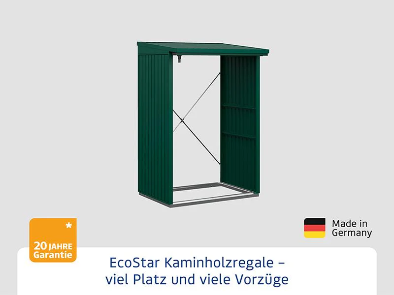 EcoStar Kaminholzregal ,TREND-V,TYP1, Moosgrün - Image 4