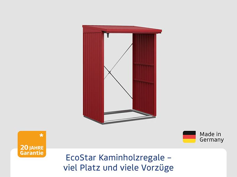 EcoStar Kaminholzregal ,TREND-V,TYP1, Purpurrot - Image 4