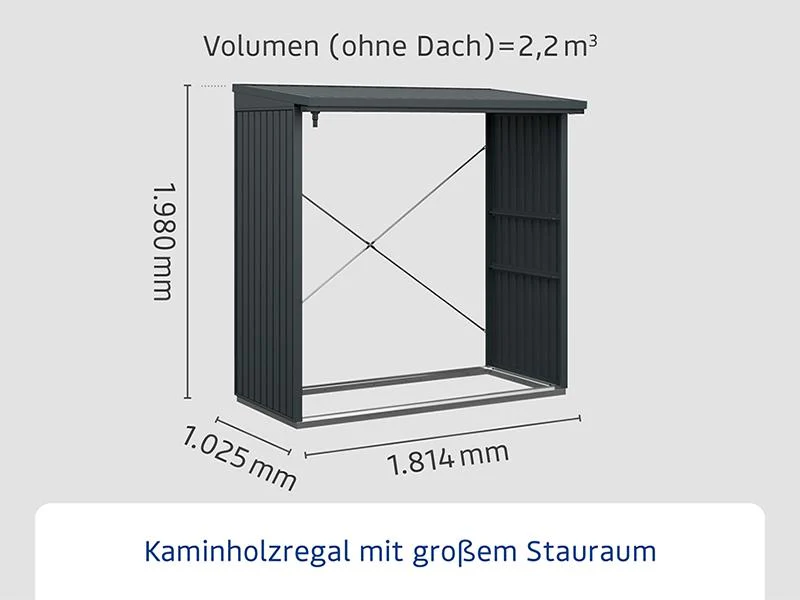 EcoStar Kaminholzregal ,TREND-V,TYP2, Anthrazitgrau - Image 3