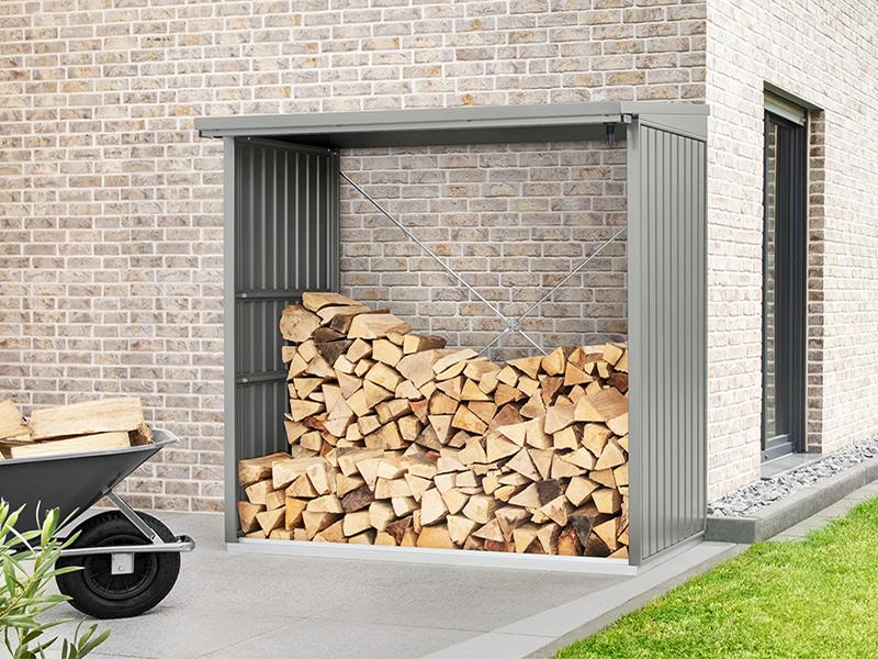 EcoStar Kaminholzregal ,TREND-V,TYP2, Grau Aluminum - Image 2