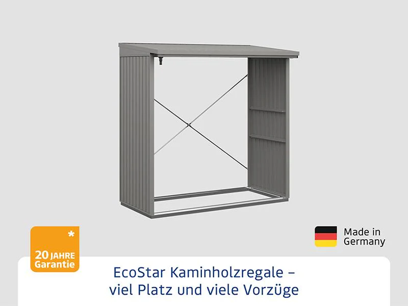 EcoStar Kaminholzregal ,TREND-V,TYP2, Grau Aluminum - Image 4
