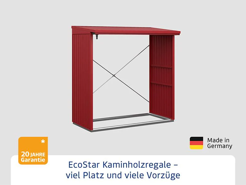 EcoStar Kaminholzregal ,TREND-V,TYP2, Purpurrot - Image 4
