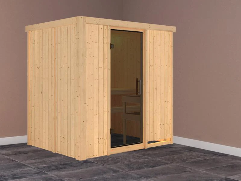Fanja - Karibu Sauna Plug & Play ohne Ofen - ohne Dachkranz - Moderne Saunatür - Image 2