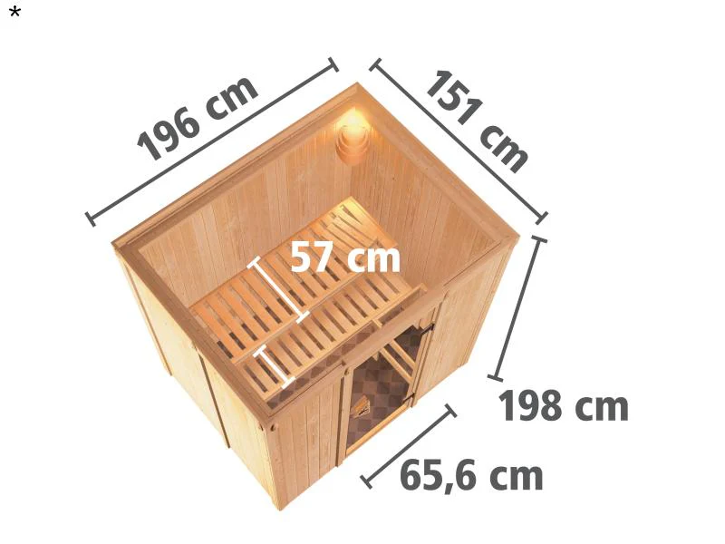 Fanja - Karibu Sauna Plug & Play ohne Ofen - ohne Dachkranz - Moderne Saunatür - Image 3