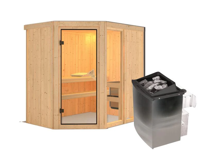 Fiona 1 - Karibu Sauna inkl. 9-kW-Ofen - ohne Dachkranz - - Image 2