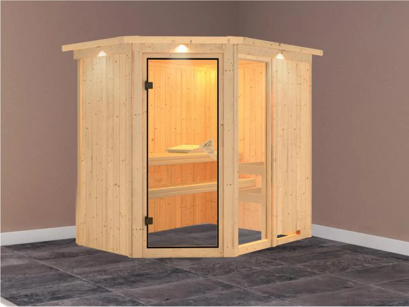 Fiona 1 - Karibu Sauna ohne Ofen - mit Dachkranz - - Image 2