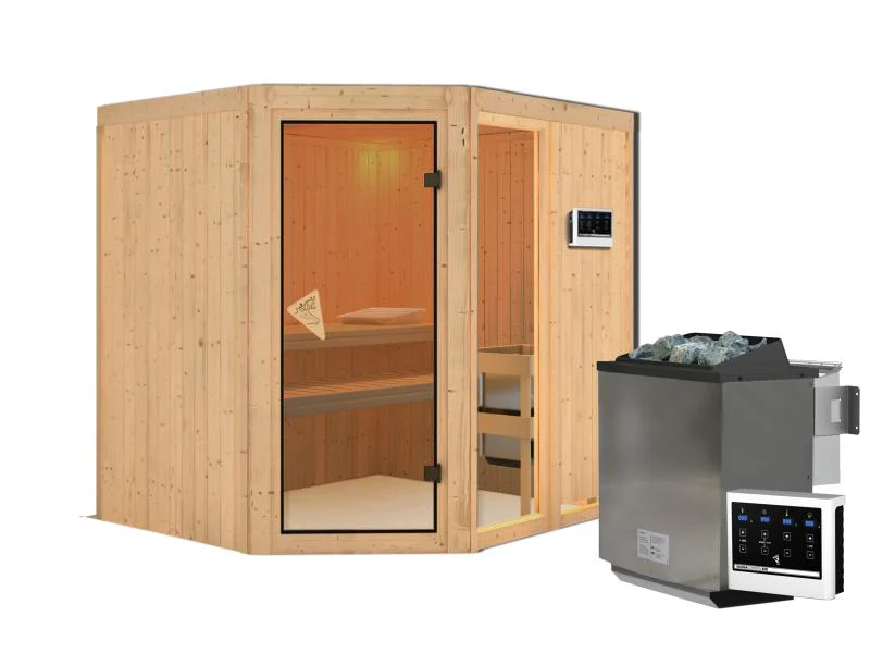 Fiona 2 - Karibu Sauna inkl. 9-kW-Bioofen - ohne Dachkranz - - Image 2