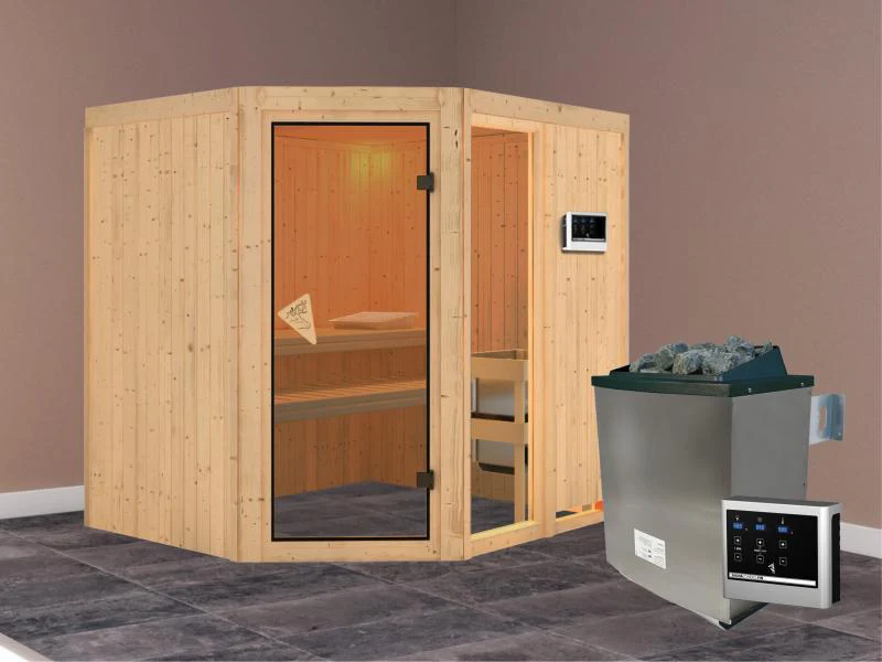 Fiona 2 - Karibu Sauna inkl. 9-kW-Ofen - ohne Dachkranz - - Image 2