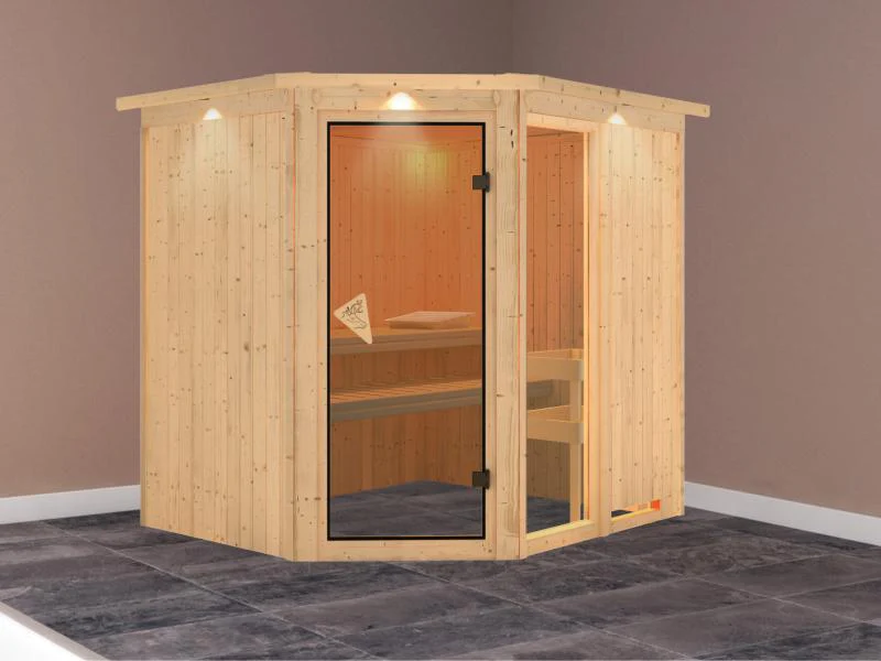 Fiona 2 - Karibu Sauna ohne Ofen - mit Dachkranz - - Image 2