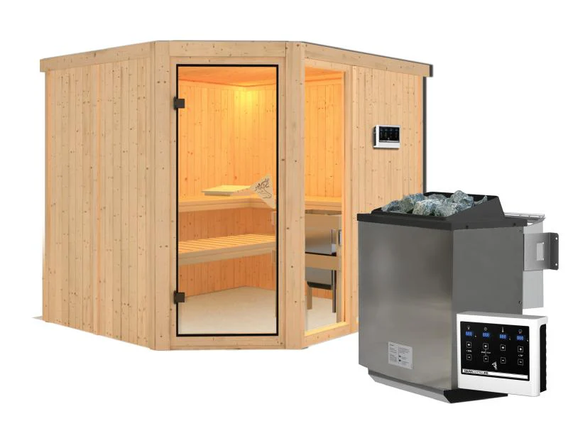 Fiona 3 - Karibu Sauna inkl. 9-kW-Bioofen - ohne Dachkranz - - Image 2
