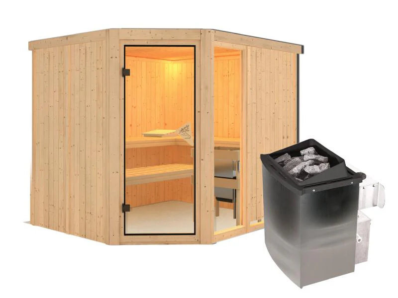 Fiona 3 - Karibu Sauna inkl. 9-kW-Ofen - ohne Dachkranz - - Image 2
