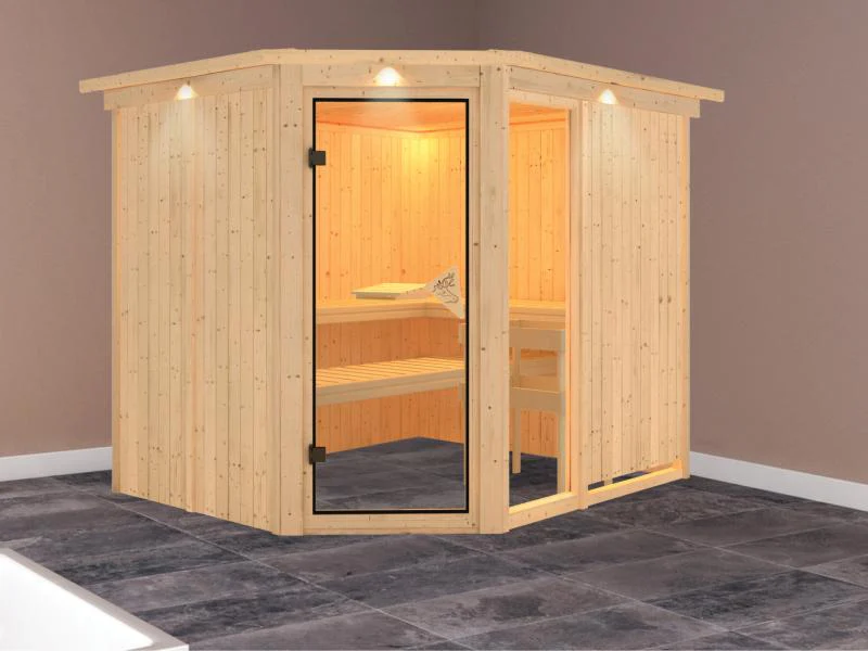 Fiona 3 - Karibu Sauna ohne Ofen - mit Dachkranz - - Image 2