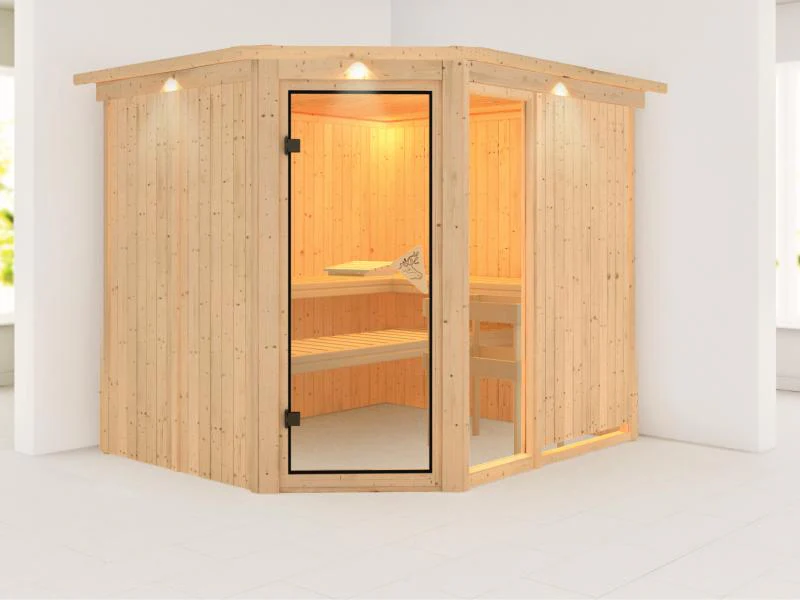 Fiona 3 - Karibu Sauna ohne Ofen - mit Dachkranz - - Image 4