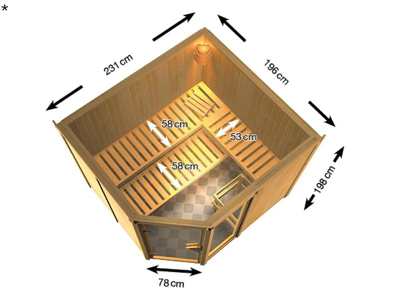 Fiona 3 - Karibu Sauna ohne Ofen - ohne Dachkranz - - Image 3