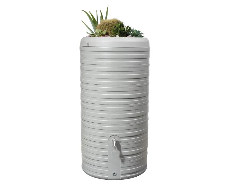 Garantia Regentonne Nordic 2in1, 300 Liter, steingrau, inkl. Pflanzschale - Image 3