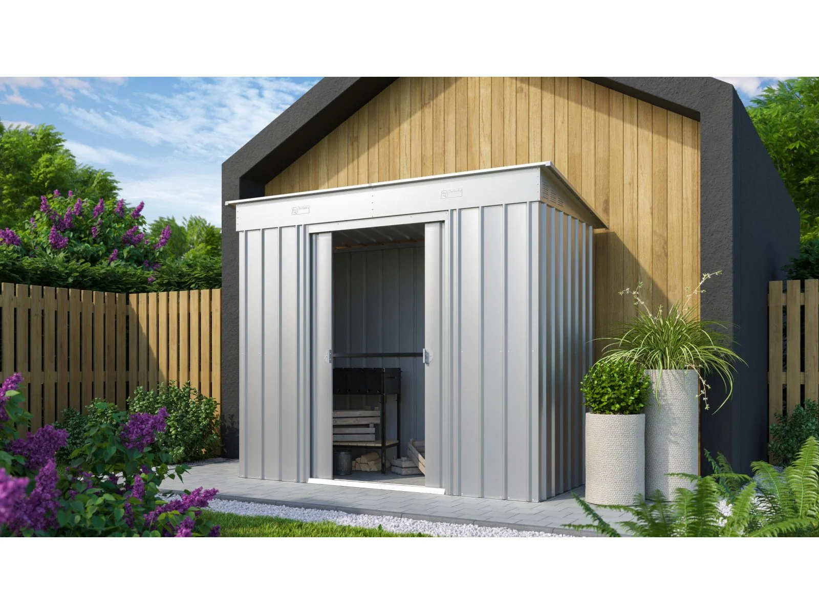 Globel Pultdach Skillion 84, silber metallic