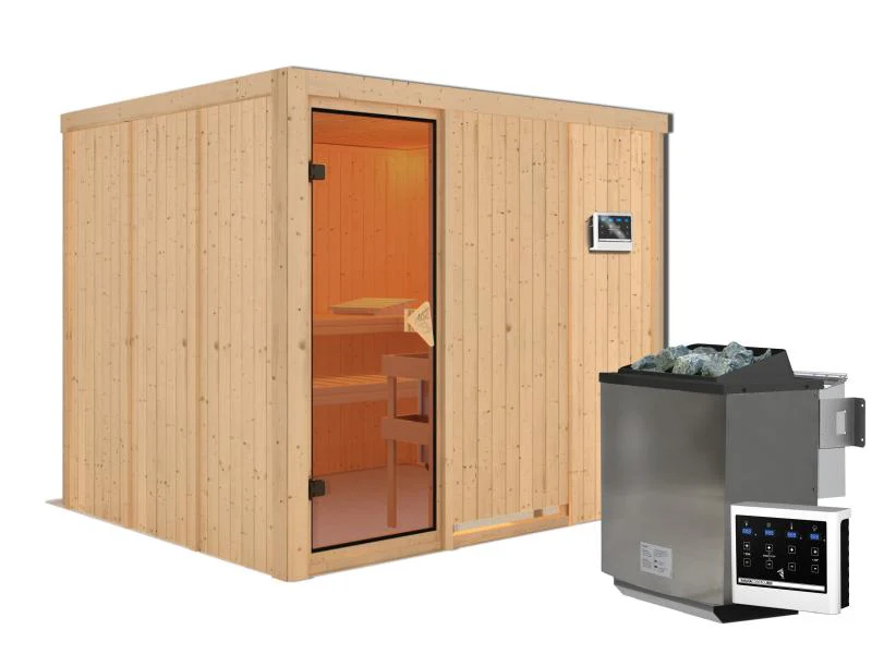 Gobin - Karibu Sauna inkl. 9-kW-Bioofen - ohne Dachkranz - - Image 2