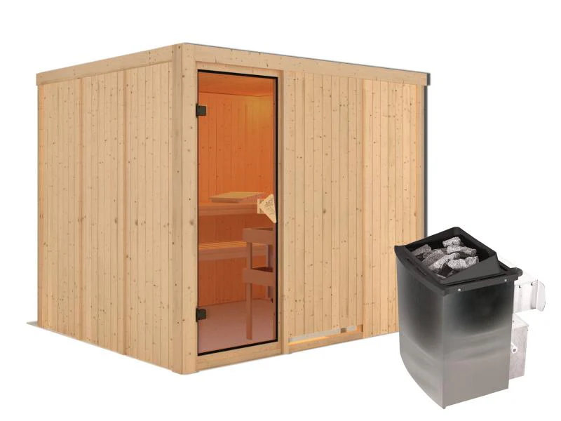 Gobin - Karibu Sauna inkl. 9-kW-Ofen - ohne Dachkranz - - Image 2