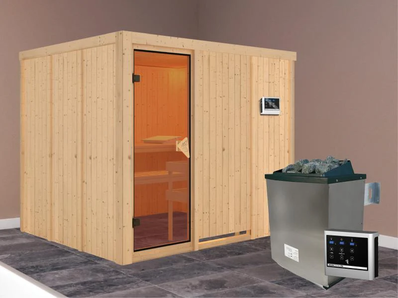 Gobin - Karibu Sauna inkl. 9-kW-Ofen - ohne Dachkranz - - Image 2