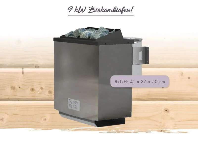Karibu Bio-Kombiofen 9,0 kW externe Steuerung Easy und Steine - Image 2