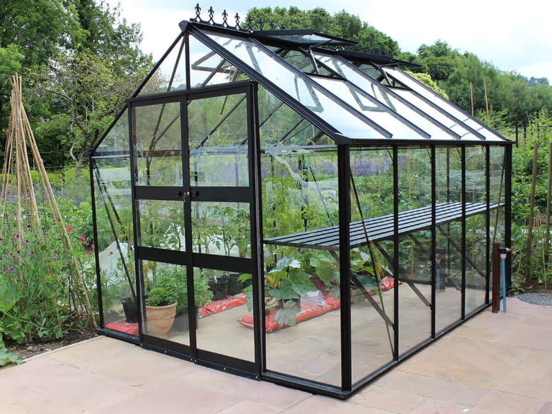 Halls Gewächshaus Cotswold Blockley 810 schwarz mit Sicherheitsglas - Image 2