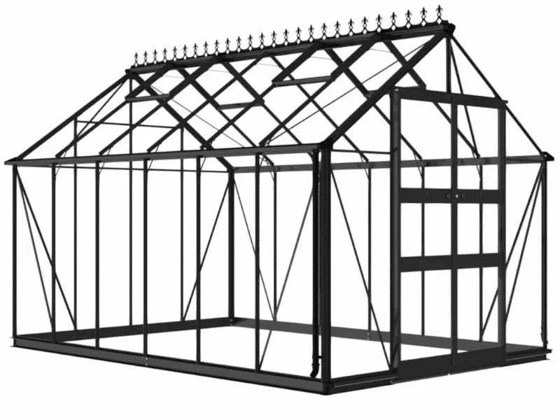 Halls Gewächshaus Cotswold Blockley 812 schwarz mit Sicherheitsglas - Image 3