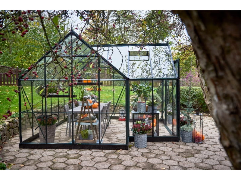 Halls Gewächshaus Garden Room Grün Sicherheitsglas SPARSET inkl. Fundament - Image 7