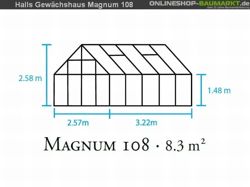 Halls Gewächshaus Magnum 108 Alu SDPL - Image 3