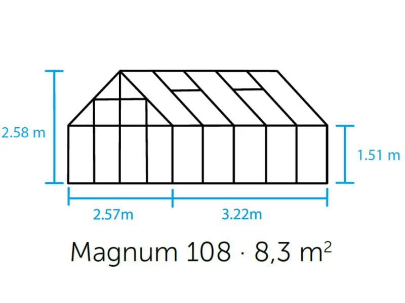 Halls Gewächshaus Magnum 108 Grün SDPL - Image 2