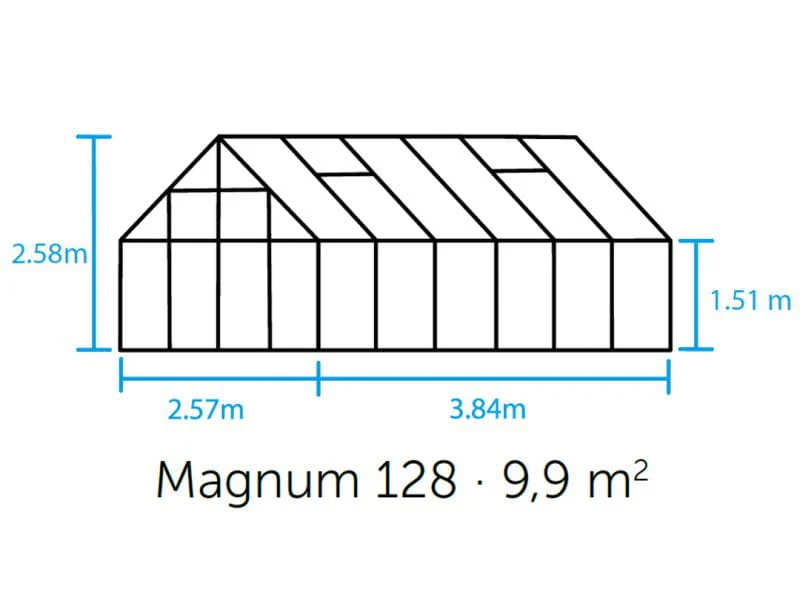 Halls Gewächshaus Magnum 128 Alu SDPL - Image 2