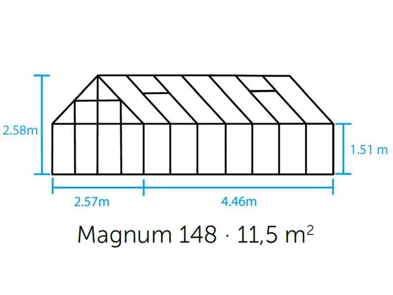 Halls Gewächshaus Magnum 148 Alu SDPL - Image 2