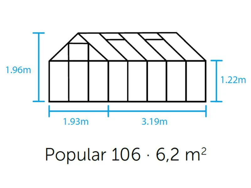 Halls Gewächshaus Popular 106 Alu SDPL - Image 2
