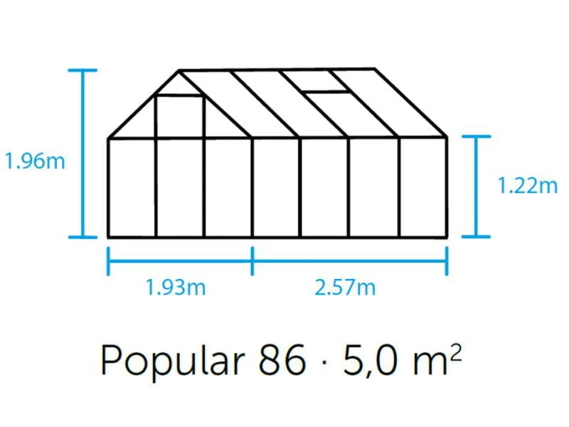 Halls Gewächshaus Popular 86 Grün Blankglas - Image 3