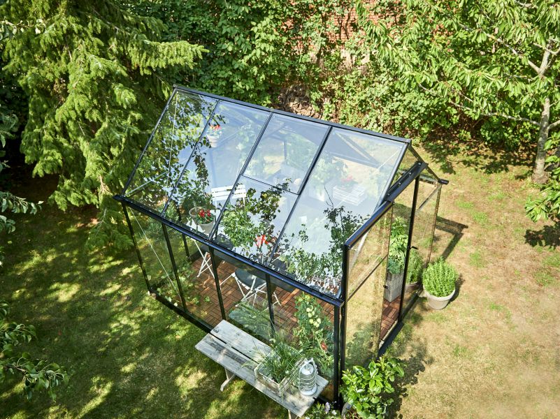 Halls Gewächshaus Qube 68 Schwarz Sicherheitsglas - Image 2