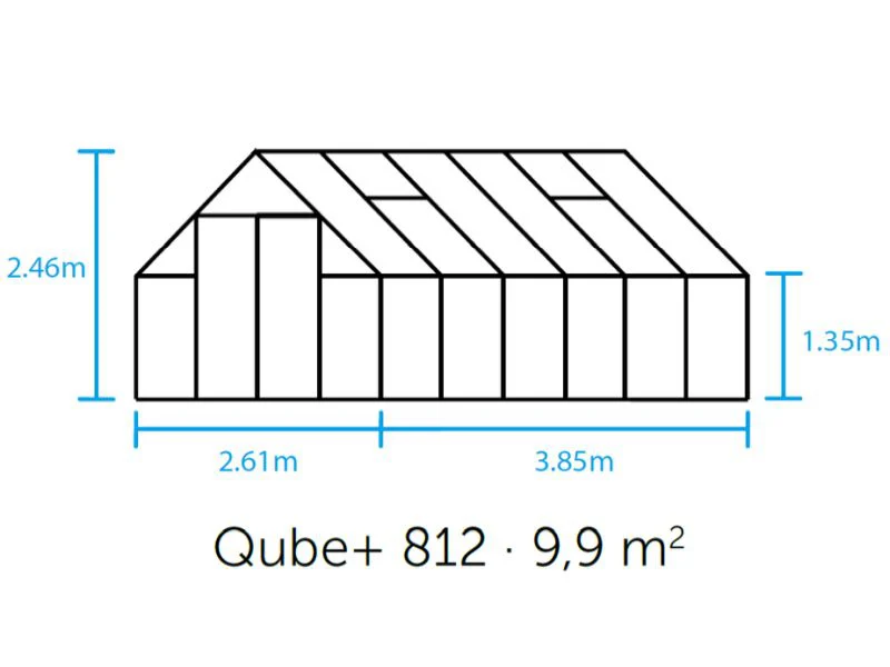 Halls Gewächshaus Qube+ 812 Schwarz Sicherheitsglas - Image 5