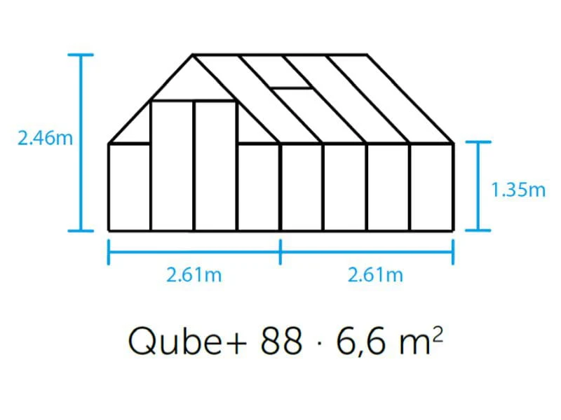 Halls Gewächshaus Qube+ 88 Schwarz Sicherheitsglas - Image 5