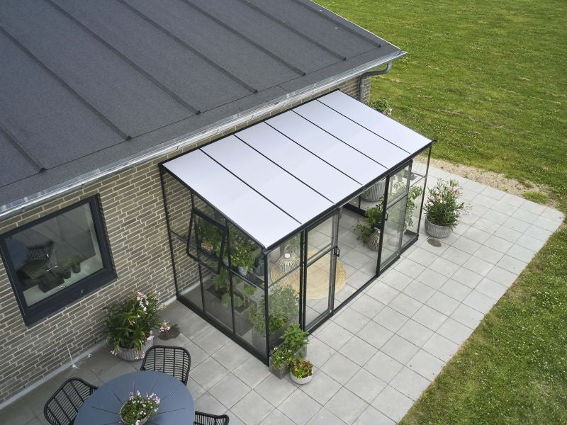 Halls Gewächshaus Qube Lean-to 612 Schwarz Sicherheitsglas - Image 2